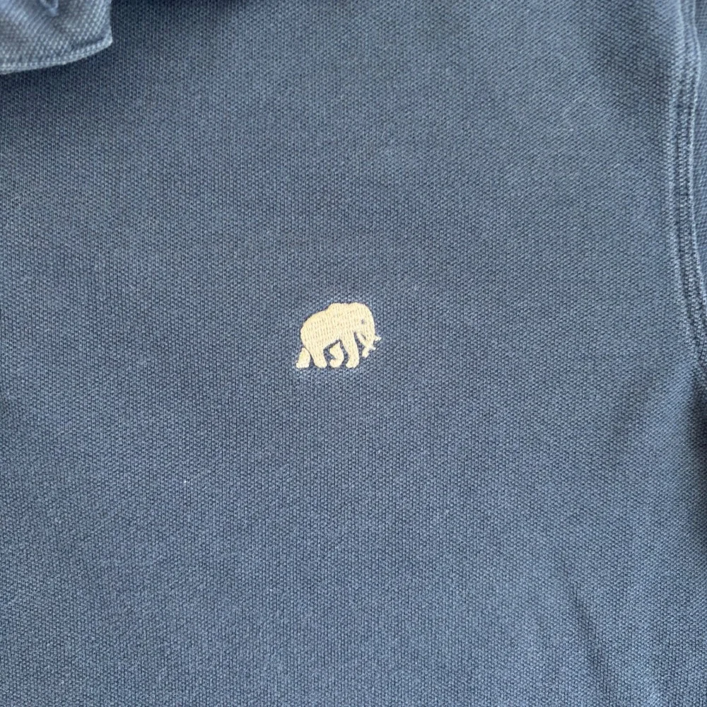 Banana Republic Mens Navy Blue Pique Cotton Elephant Logo Polo Shirt M 423451